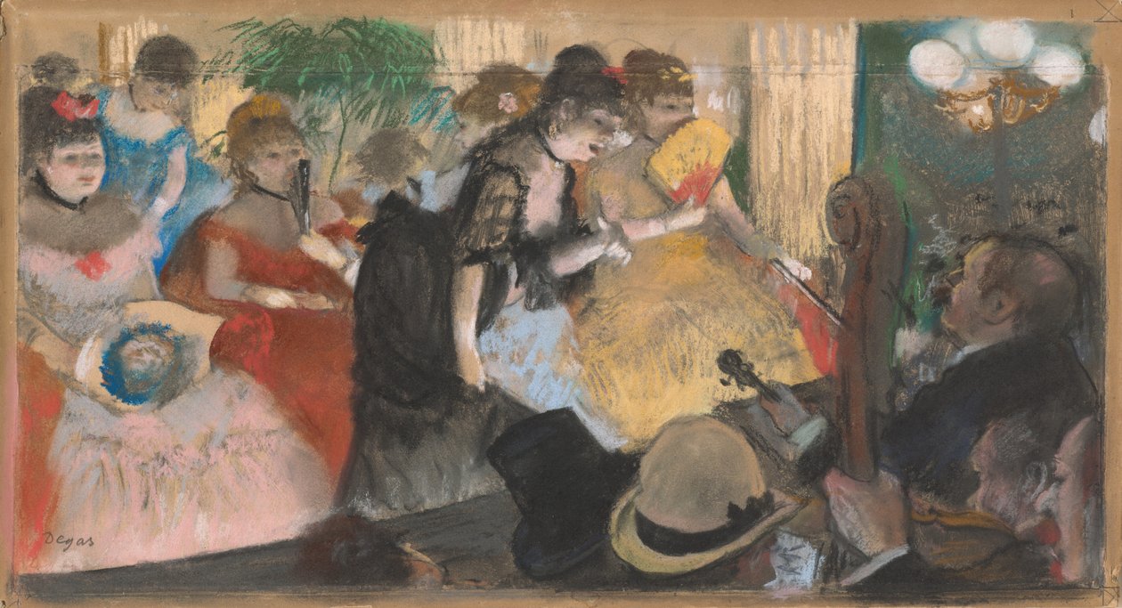 مقهى-حفلة موسيقية (ملهى) ، حوالي 1876-77 (باستيل على نمط أحادي على الورق والكرتون) بواسطة إدغار ديغا