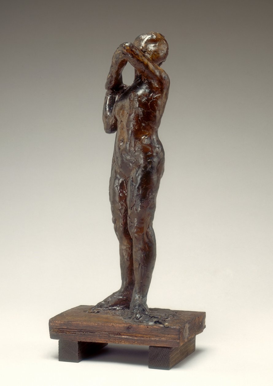 راقصة تضبط حزام كتف صدها ، 1880-1890. بواسطة إدغار ديغا