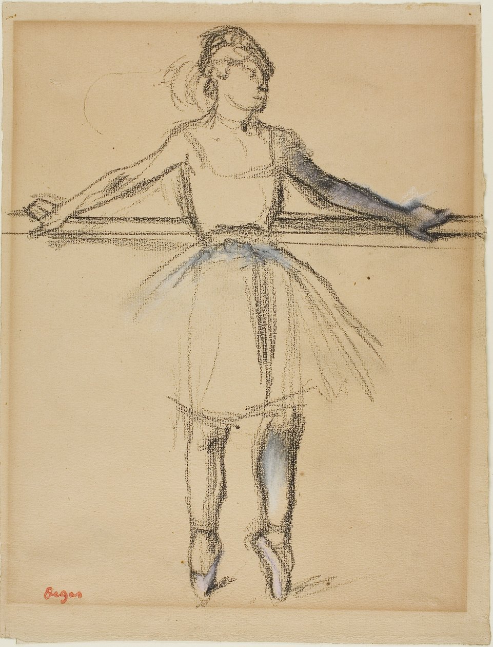 Dancer at the Bar (on Point) ، c.1885 (الفحم مع الباستيل و estompe على ورق تان) بواسطة إدغار ديغا