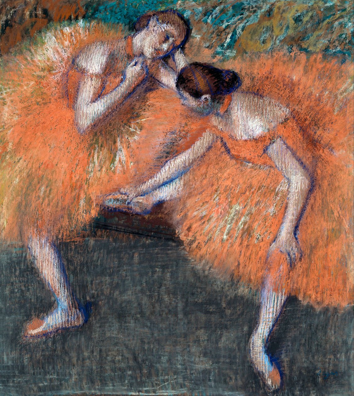 "" Deux danseuses "(راقصان) رسمه إدغار ديغا (1834-1917) حوالي 1898 الحجم 95.5x87 سم مجموعات فنون ولاية دريسدن بواسطة إدغار ديغا