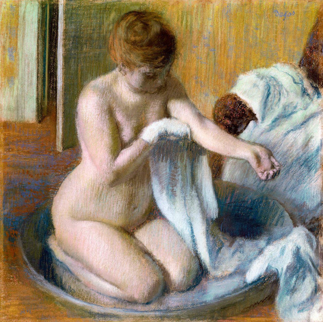 امرأة مع حوض ، كاليفورنيا. 1883 بواسطة إدغار ديغا