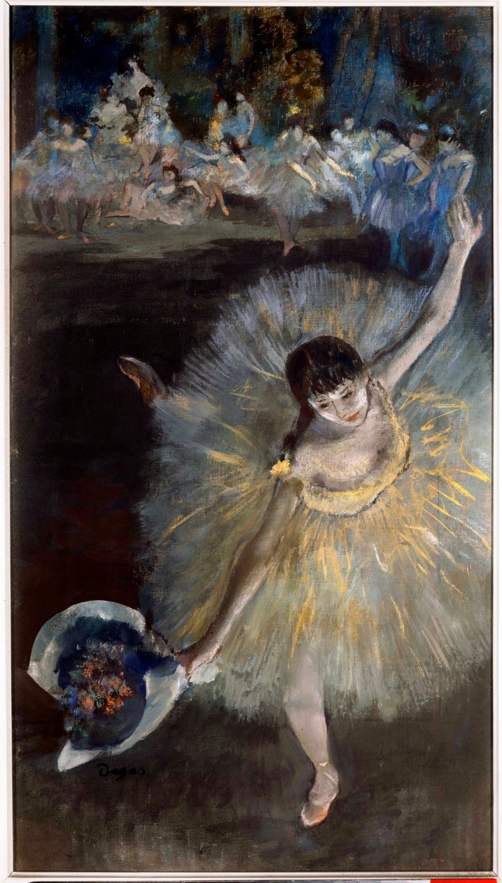 Fin d'arabesque رسم جوهر مأخوذ من الباستيل بواسطة إدغار ديغا (1834-1917) 1877 صن. 0،67x0،38 م باريس ، متحف دورسيه بواسطة إدغار ديغا