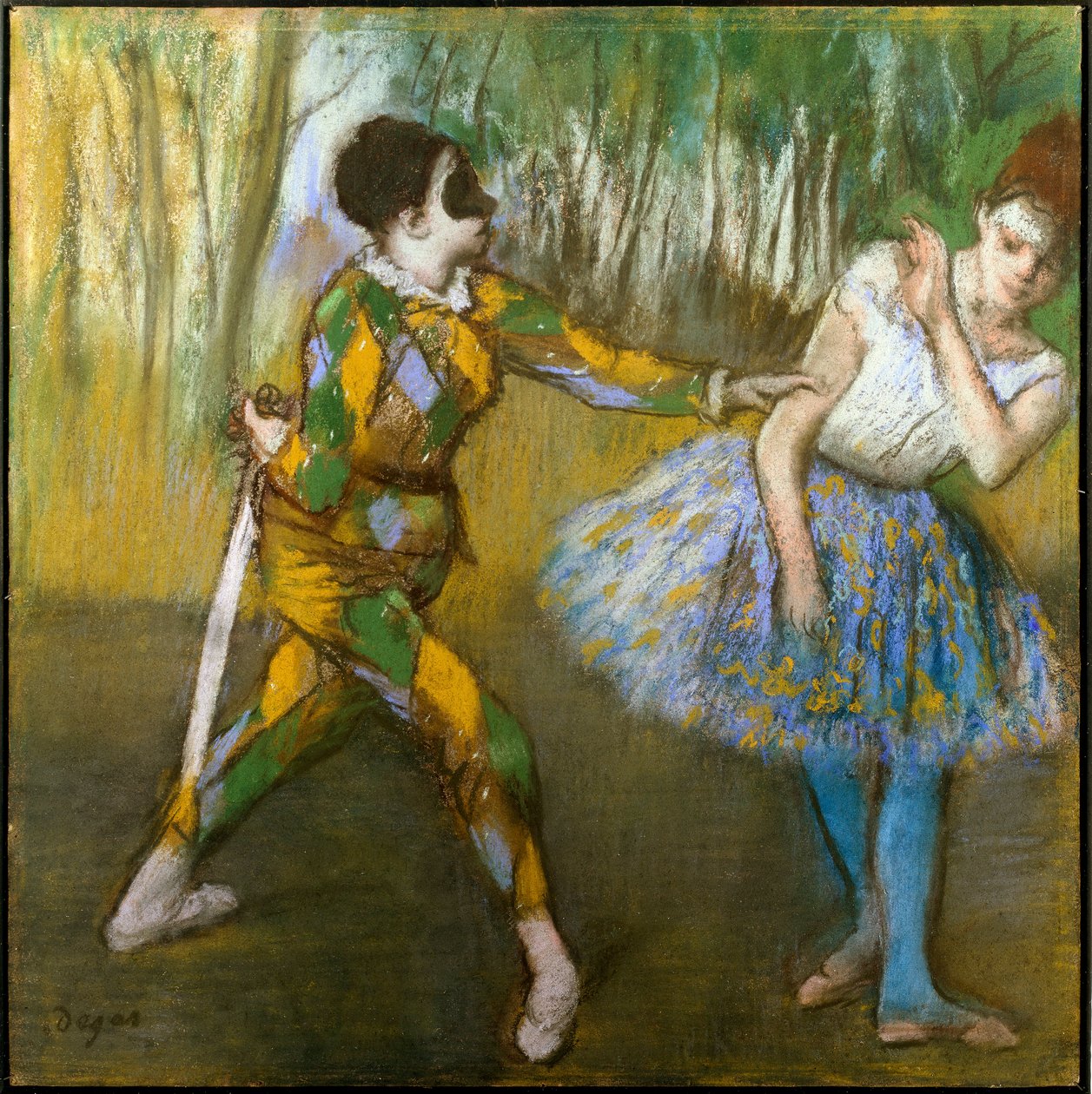 Harlequin and Colombine. Painting by Edgar Degas (1834-1917) بواسطة إدغار ديغا