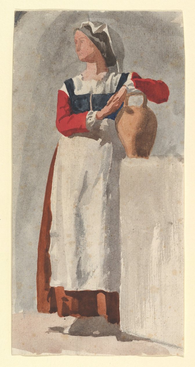 امرأة إيطالية ، c.1856-57 (الجرافيت ومرحاض على ورق مسدود) بواسطة إدغار ديغا