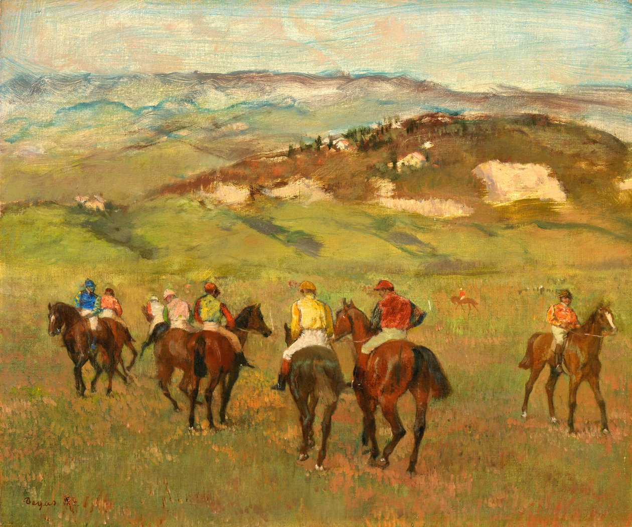 الفرسان على ظهور الخيل قبل Distant Hills ، 1884 بواسطة إدغار ديغا