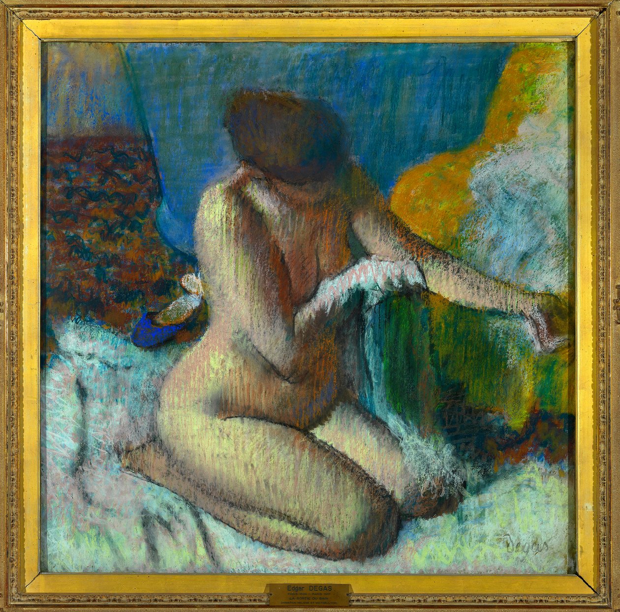 La sortie du bain رسم باستيل لإدغار ديغا (1834-1917) خافت 0.89 × 1.16 م متحف اللوفر في باريس إشارة إلزامية: التبرع هيلين وفيكتور ليون بواسطة إدغار ديغا