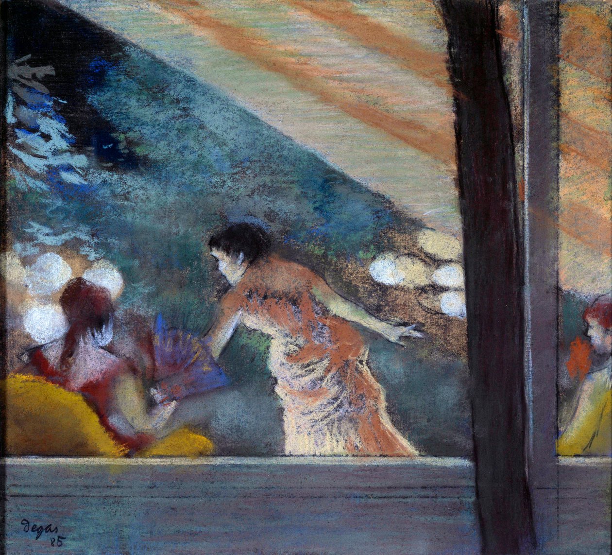 Le cafe concert des Ambassadeurs Pastel sur l'eau forte إدغار ديغا (1834-1917) 1885 الحجم 0.26x0.29 م باريس ، متحف أورساي بواسطة إدغار ديغا
