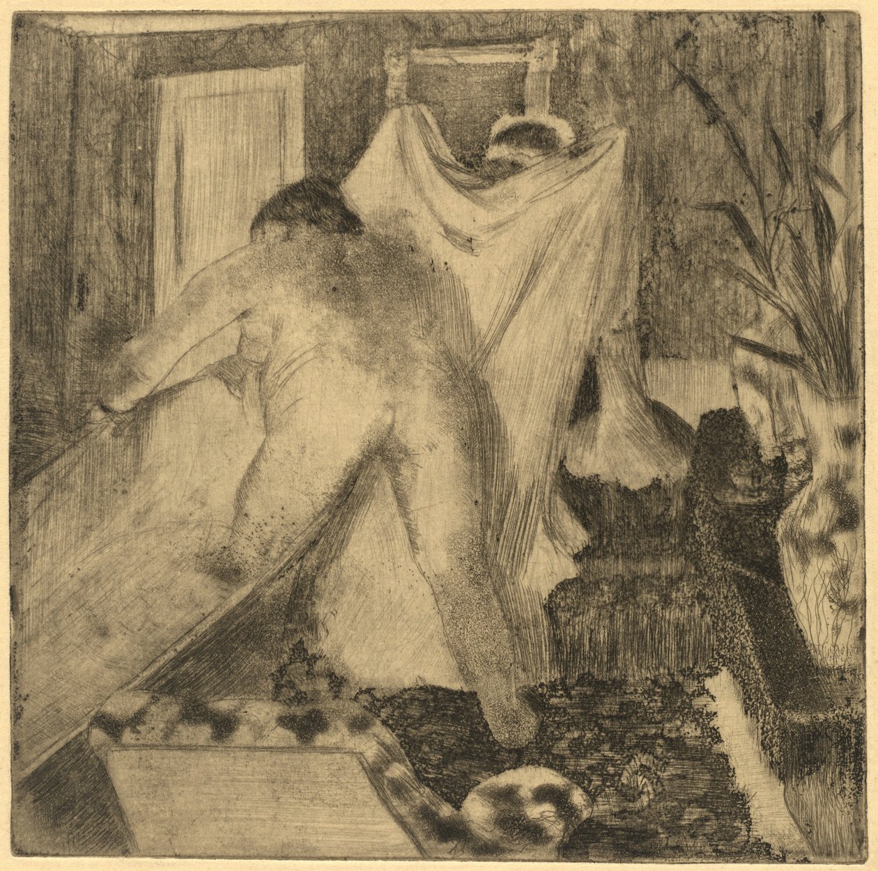 مغادرة الحمام La sortie du bain، c. 18791880. بواسطة إدغار ديغا