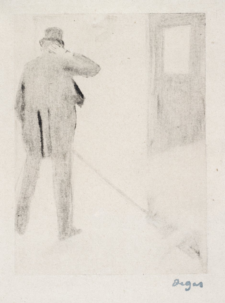 لودوفيك هاليفي وراء الكواليس ، c.1880-83 (نمط أحادي) بواسطة إدغار ديغا