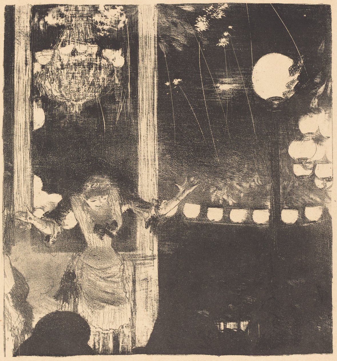 Mademoiselle Bécat في مقهى Ambassadeurs (إلى السفراء: Mlle Bécat) بواسطة إدغار ديغا