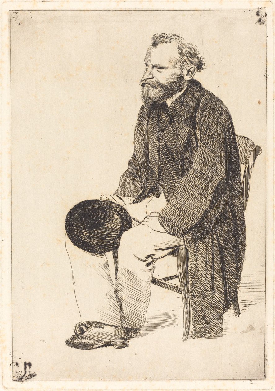 مانيه جالسًا ، استدار إلى اليسار مانيه جالسًا ، استدار إلى اليسار ، ج. 1861. بواسطة إدغار ديغا