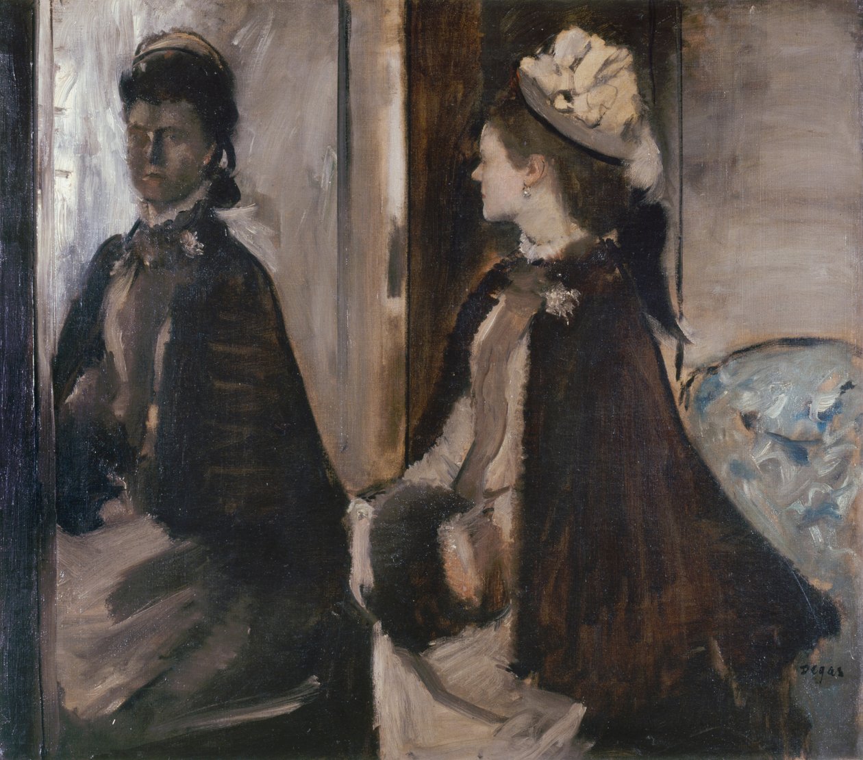السيدة Jeantaud في المرآة ، ج. 1875 بواسطة إدغار ديغا