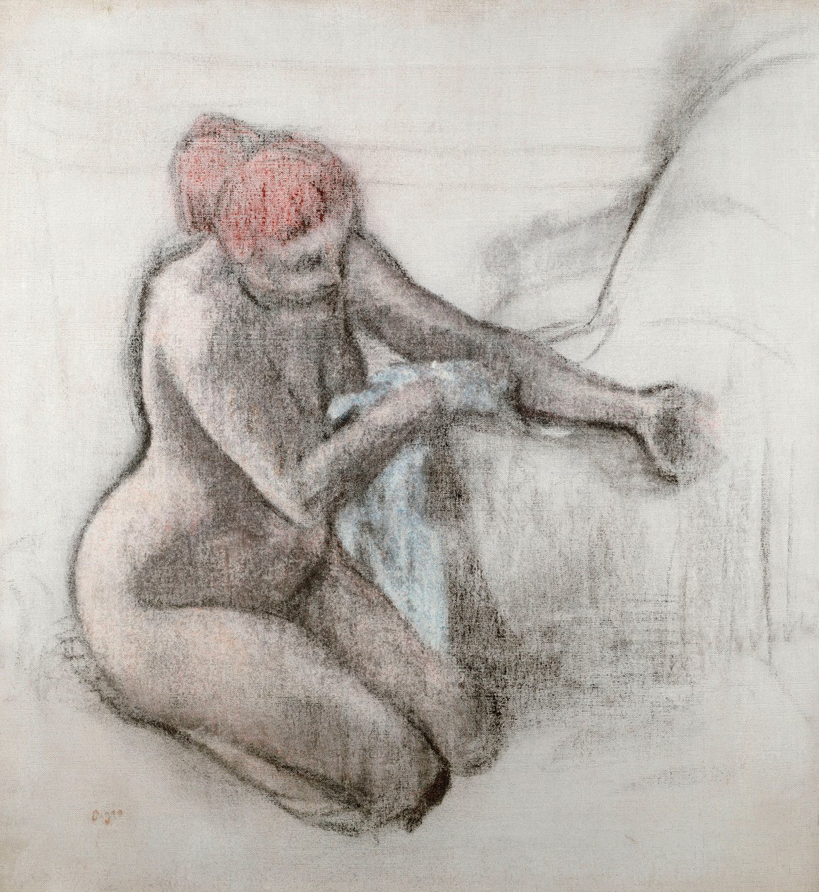 امرأة عارية تجفف نفسها بعد الحمام ، c.1898 بواسطة إدغار ديغا