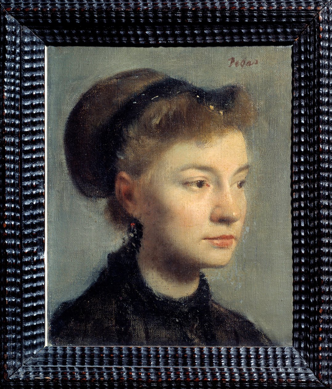 صورة لامرأة شابة رسم إدغار ديغا (1834-1917). 1867. خافت. 0،27 × 0،22 م. باريس ، متحف أورسيه بواسطة إدغار ديغا