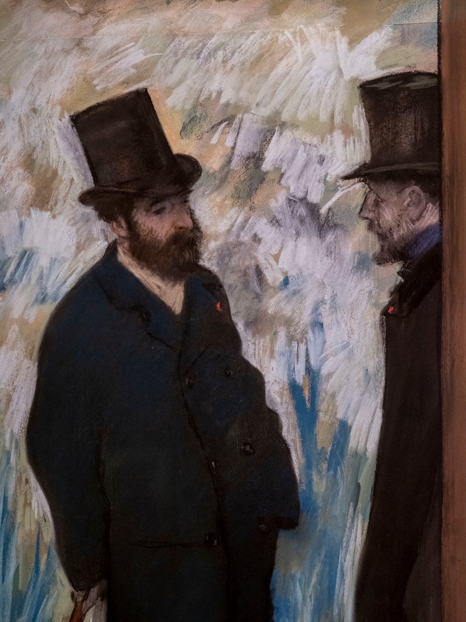 Portrait of friends, on the scene (detail) (also known as “Portrait of Ludovic Halevy and Albert Boulanger-Cave”). 1879. Pastel on paper. بواسطة إدغار ديغا