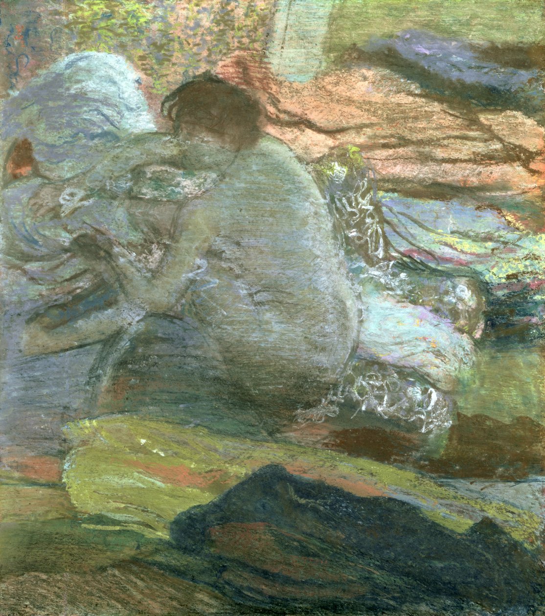 امرأة جالسة تجفف قدميها ، c.1893 بواسطة إدغار ديغا