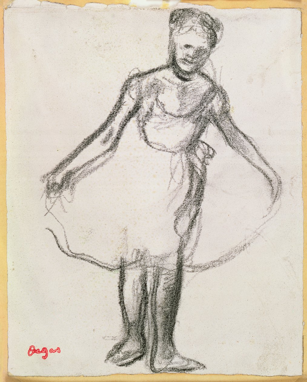 Dancer Standing Tutu (فحم على ورق) بواسطة إدغار ديغا