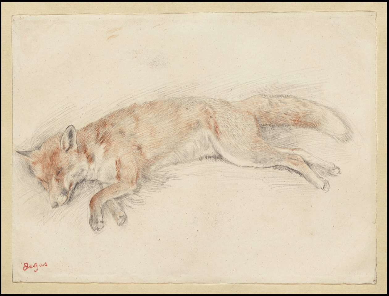 دراسة عن "Dead Fox in the Forest" ، c.1861-64 بواسطة إدغار ديغا