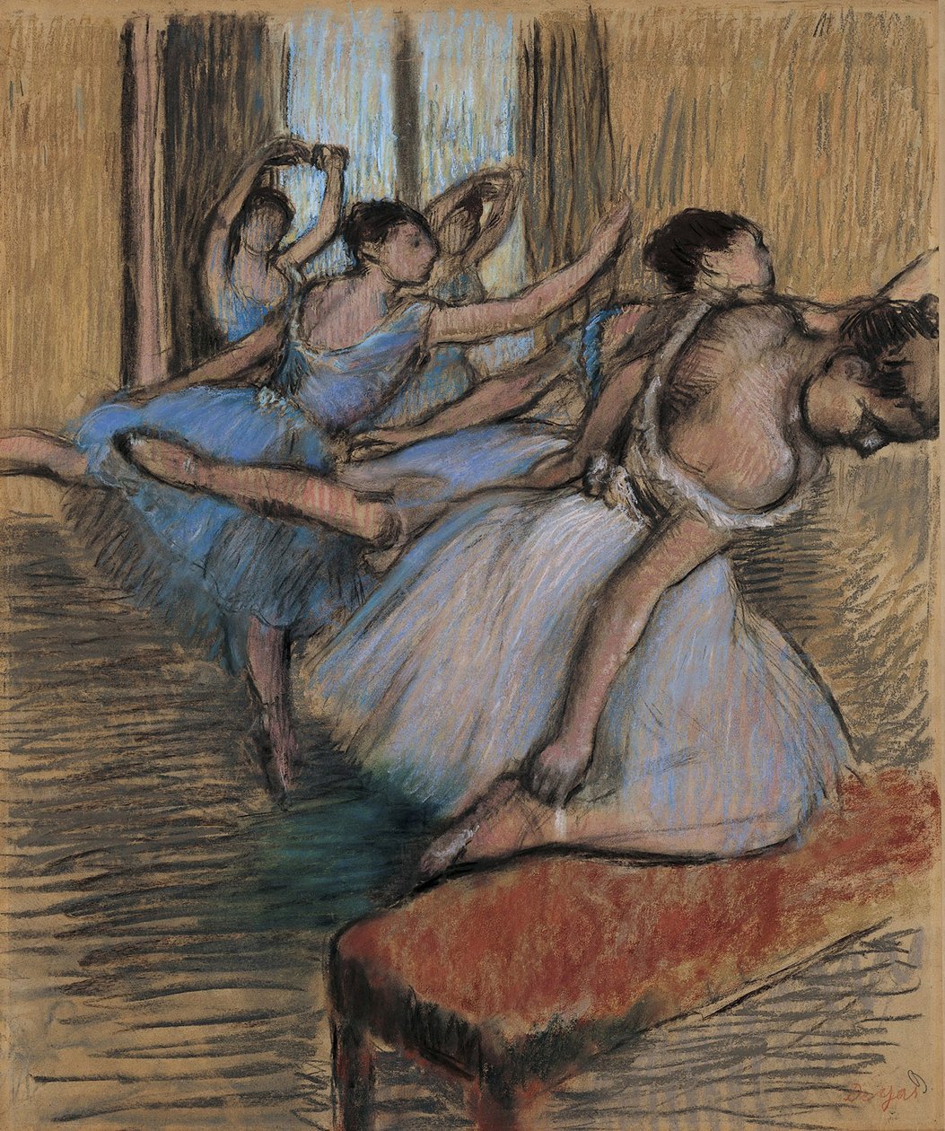 الراقصون ، c.1900 (باستيل وفحم على ورق) بواسطة إدغار ديغا