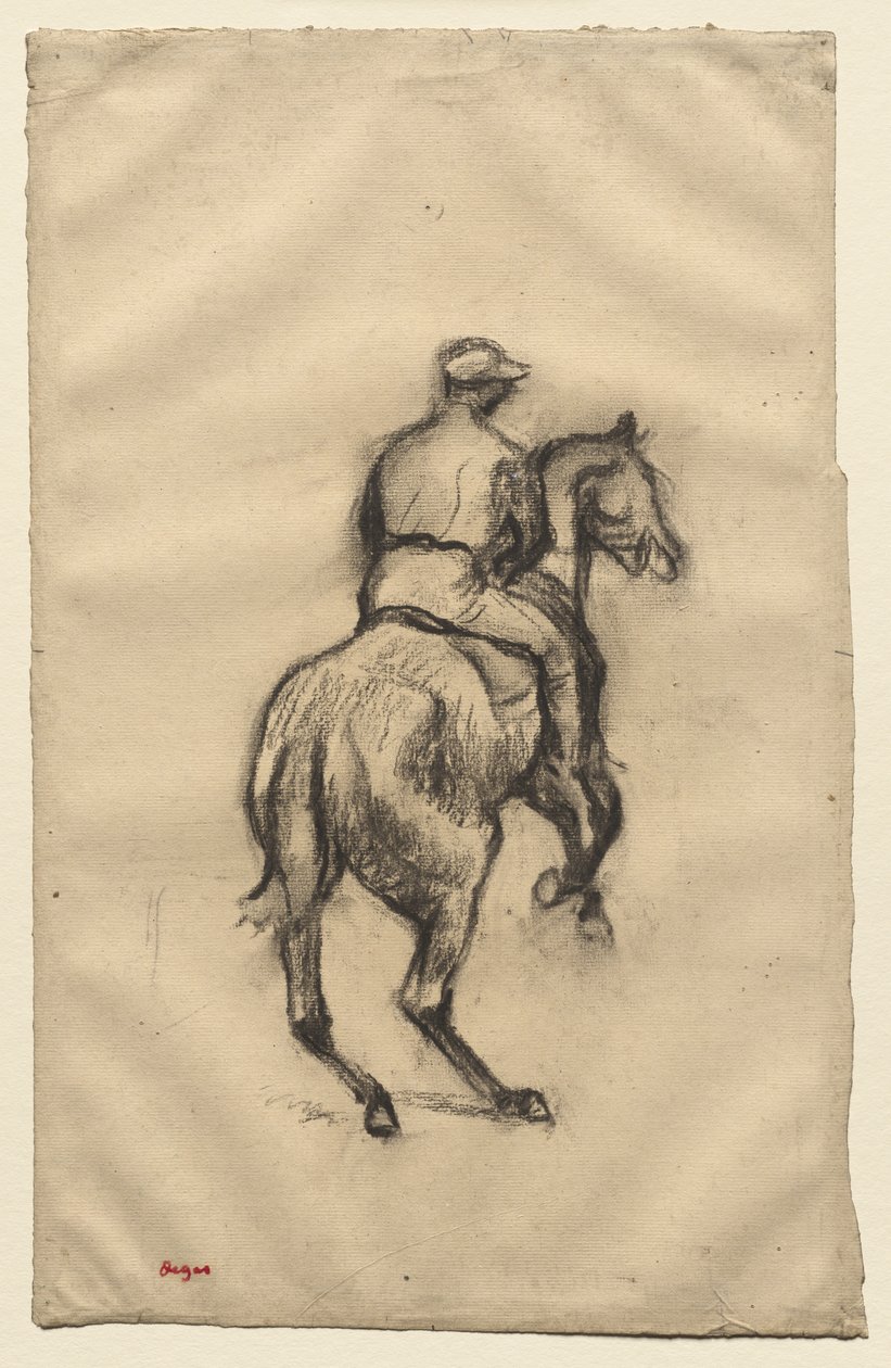 The Jockey ، حوالي 1885-1900 (فحم على ورق) بواسطة إدغار ديغا