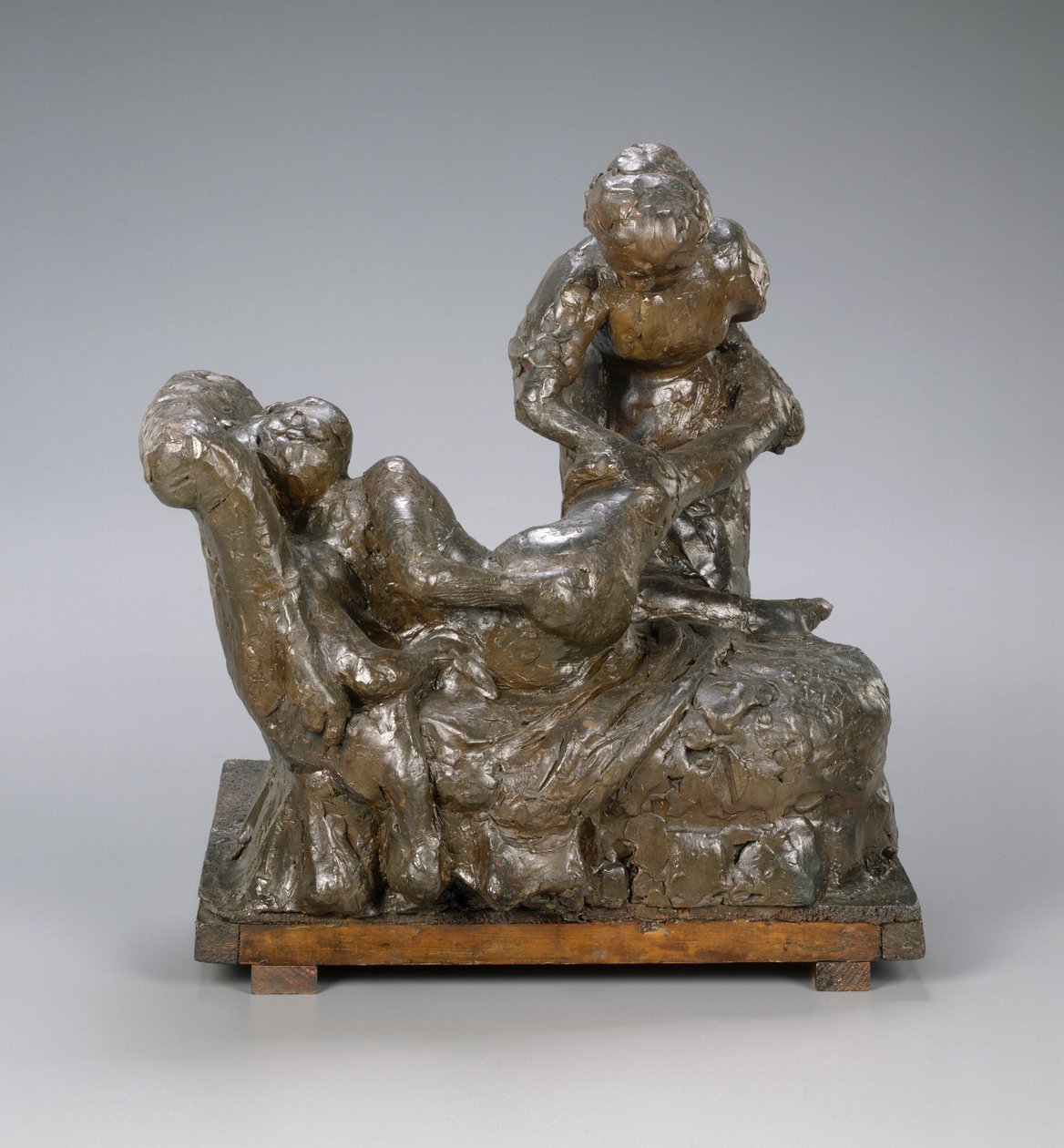 المدلكة ، المجموعة ، c.1895 (بلاستلين ، حديد التسليح ، الخشب ، الفلين ، على قاعدة خشبية) بواسطة إدغار ديغا
