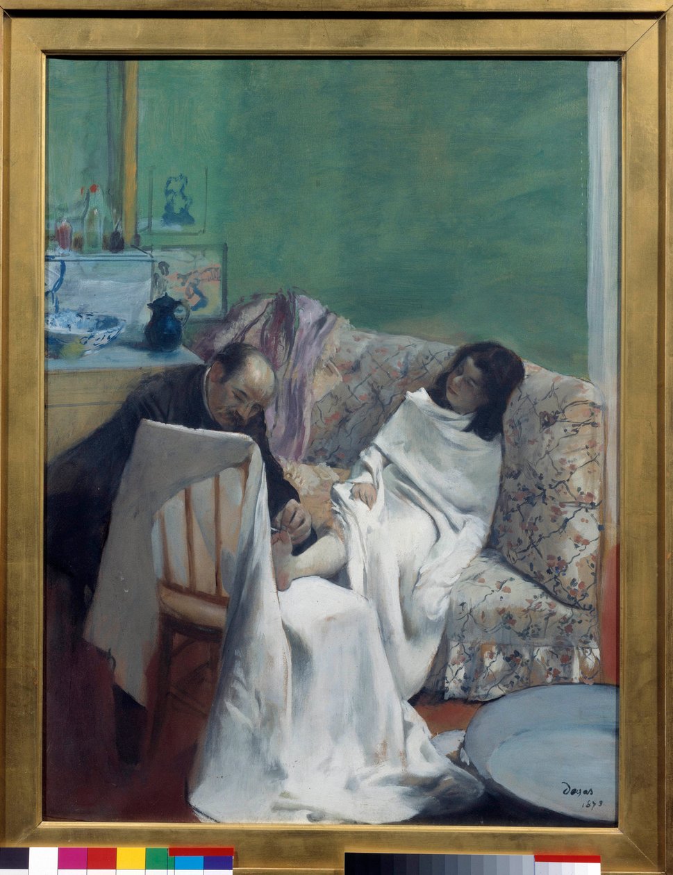 العناية بالأقدام طبيب يفحص قدمي الشابة. رسم إدغار ديغا (1834-1917). 1873. خافت 0.61 × 0.46 م. باريس ، متحف أورسيه بواسطة إدغار ديغا