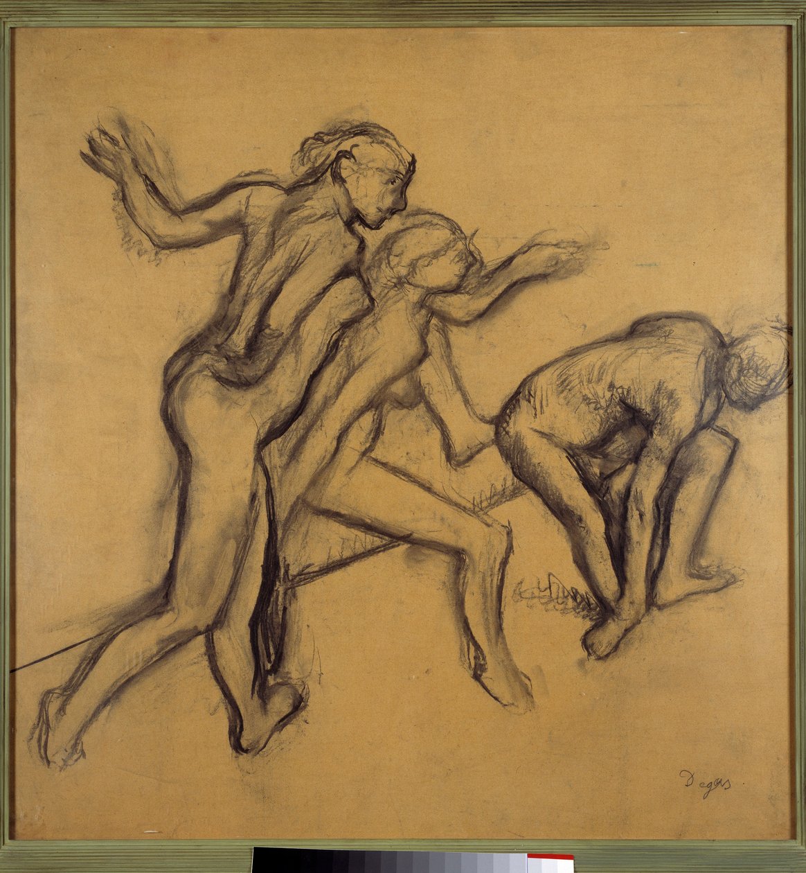 ثلاث راقصات عاريات الرسم بالطباشير والفحم لإدغار ديغا (1834-1917) 1900 تقريبًا. خافت. 0،89 x 0،88 م باريس. متحف اللوفر بواسطة إدغار ديغا