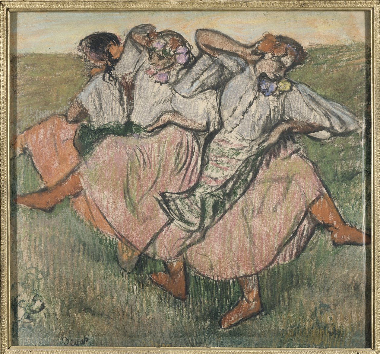 تروا دانسيوز روسيس - ثلاثة راقصين روس ، بقلم ديغا ، إدغار (1834-1917). باستيل على ورق ، نهاية تسعينيات القرن التاسع عشر. الأبعاد: ٦٢ × ٦٧ سم. المتحف الوطني ستوكهولم بواسطة إدغار ديغا