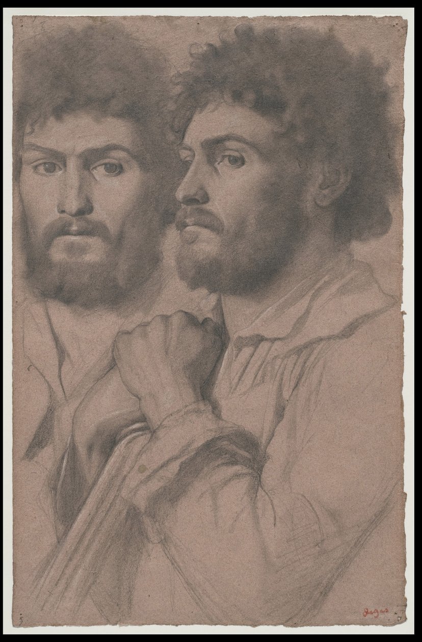 دراستان بورتريه لرجل ، c.1856-57 بواسطة إدغار ديغا