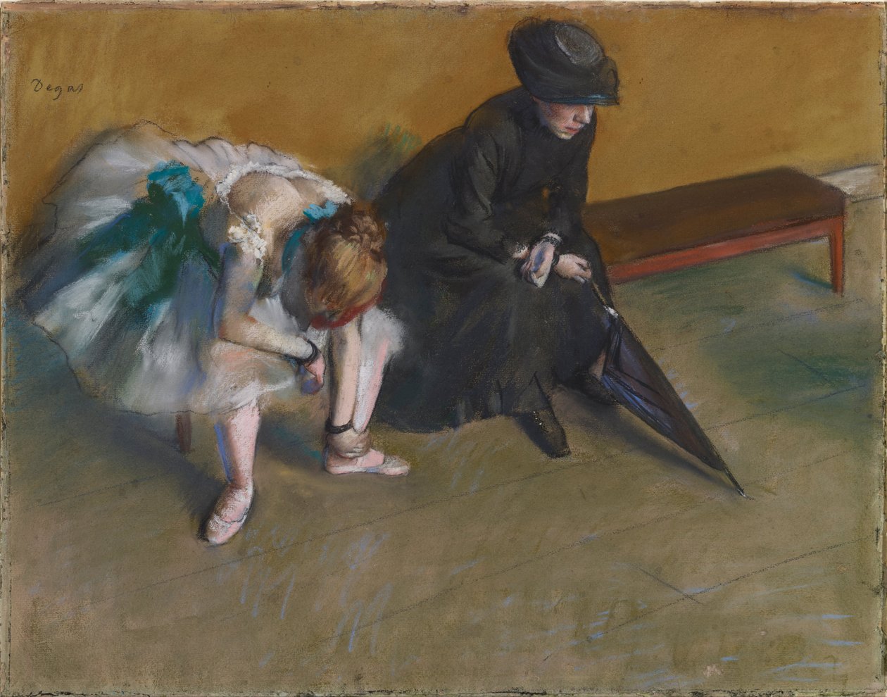 في انتظار (L&39;attente) ، ج 1882 (باستيل على ورق) بواسطة إدغار ديغا