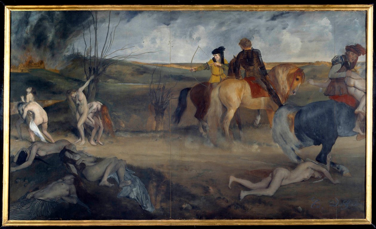 War Scene in the Middle Ages Painting by Edgar Degas (1834-1917) 1861 Sun. 0,85x1,47 m Paris, musee d