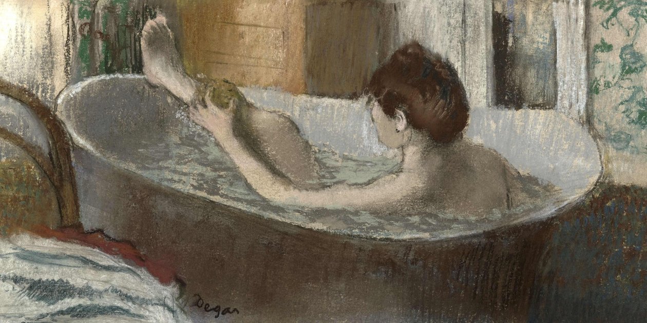 امرأة في حمامها ، إسفنجة ساقها ، 1883-1884 بواسطة إدغار ديغا