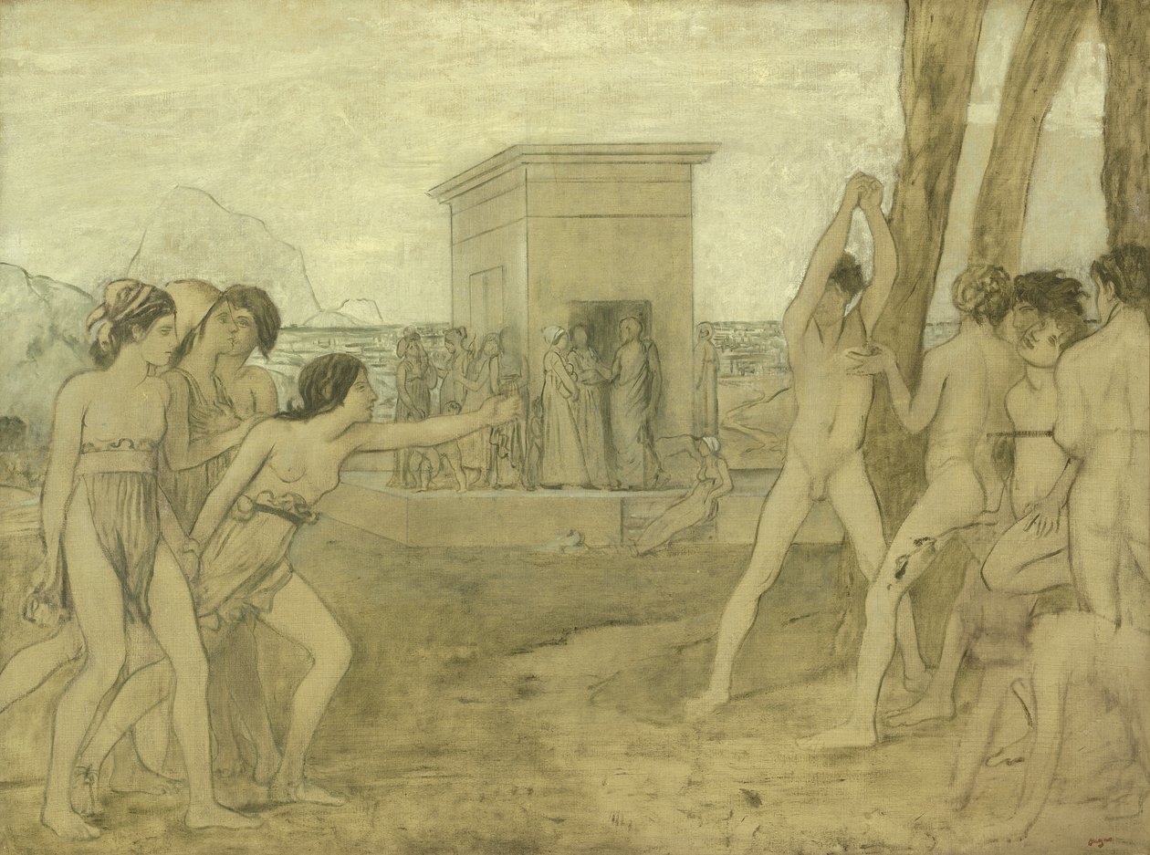 الفتيات الصغيرات المتحديات يتحدون الأولاد ، ج .1860 بواسطة إدغار ديغا