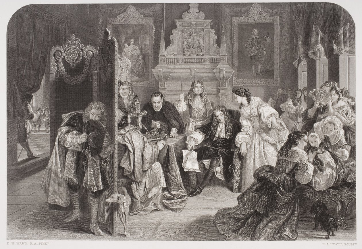 تلقى جيمس الثاني (1633-1701) أخبارًا عن هبوط أمير أورانج ، نقشها FA Heath بواسطة إدغار ملفيل وارد