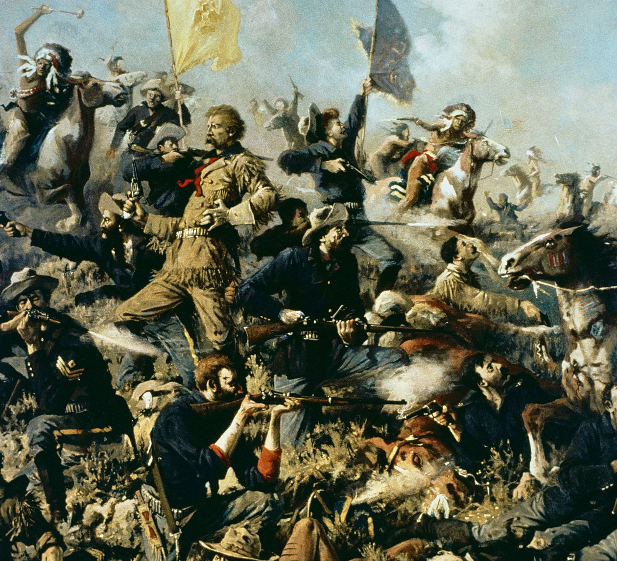 معركة ليتل بيجورن ، 25 يونيو 1876 (زيت على قماش) (تفاصيل المركز) بواسطة إدغار صموئيل باكسون