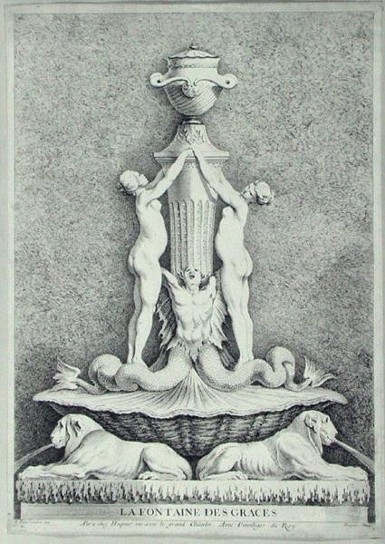 La Fontaine des Graces ، نقش Huquier (نقش) بواسطة إدمي (بعد) بوشاردون