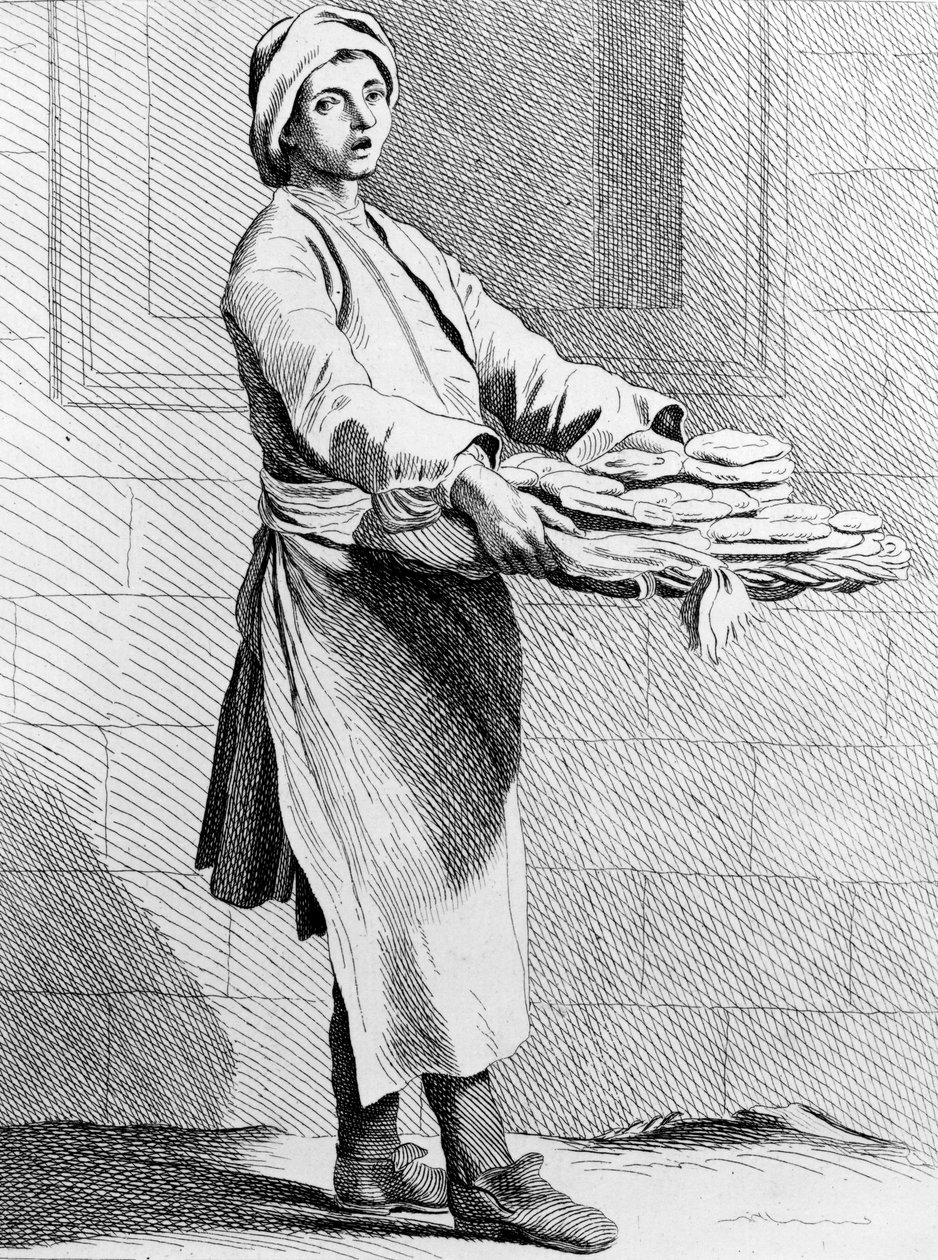 فطائر ساخنة ، 1737 ، نقشتها المدرسة الفرنسية (القرن الثامن عشر) بواسطة إدم بوشارون