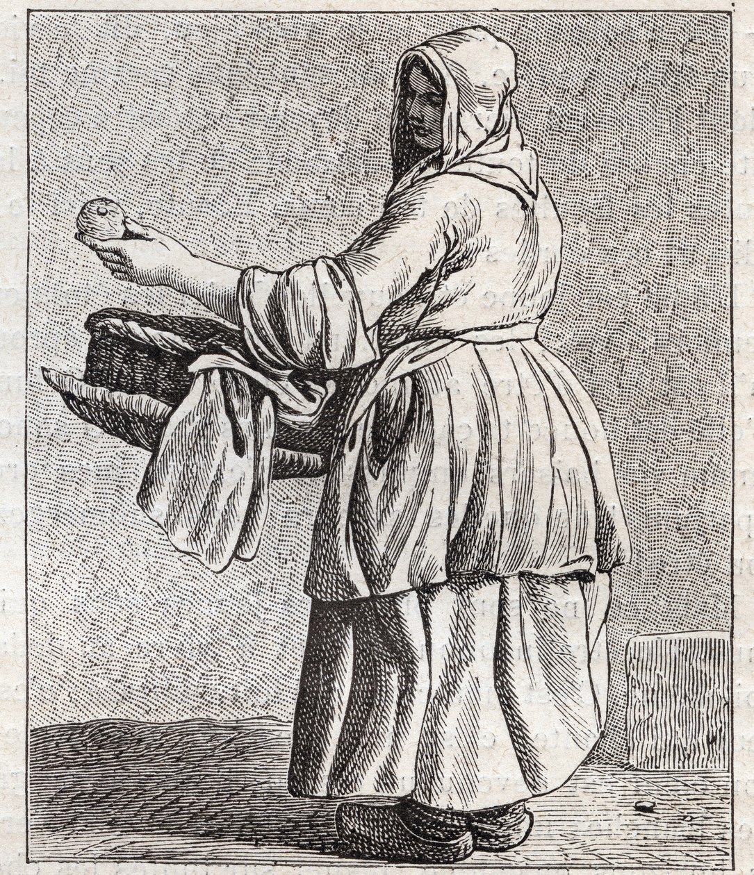 تاجر التفاح المخبوز - Pepetit metier de Paris (دراسات مأخوذة في الشعب السفلي ، أو صرخات باريس) - نقش بواسطة Edme Bouchardon (1698-1762) بواسطة إدم بوشارون