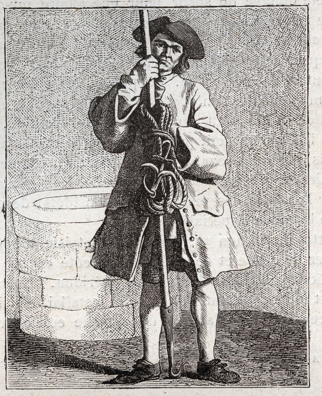علاج البئر - Pepetit metier de Paris (دراسات مأخوذة في الشعب السفلي ، أو صرخات باريس) - نقش بواسطة Edme Bouchardon (1698-1762) بواسطة إدم بوشارون