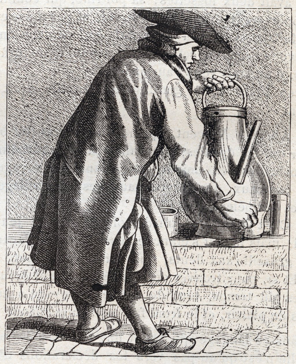 تاجر المقهى - Pepetit metier de Paris (دراسات مأخوذة في Lower People ، أو Cries of Paris) - نقش بواسطة Edme Bouchardon (1698-1762) بواسطة إدم بوشارون
