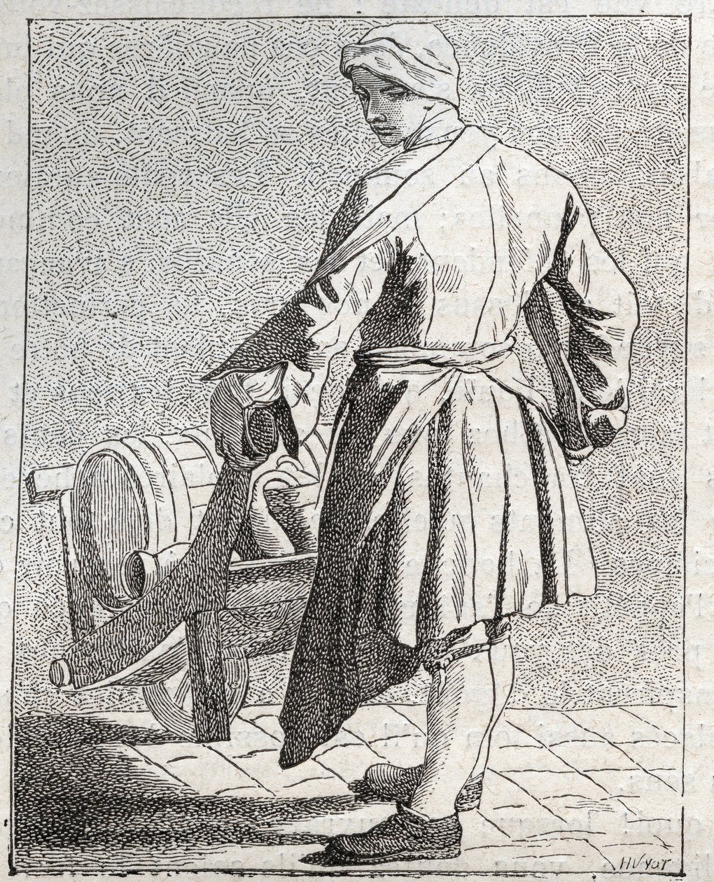 تاجر الخل - Pepetit metier de Paris (دراسات مأخوذة في الشعب السفلي ، أو صرخات باريس) - نقش بواسطة Edme Bouchardon (1698-1762) بواسطة إدم بوشارون