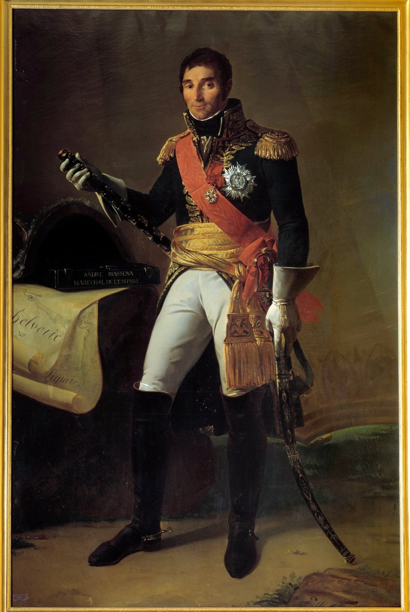 صورة على الأقدام لأندريه ماسينا ، دوق ريفولي (1756-1817) ، أمير إسلينج ، ماريشال الإمبراطورية اللوحة بواسطة إدمي أدولف فونتين (1814-1878) القرن التاسع عشر صن. 2.15x1.4 م بواسطة Edme Adolphe Fontaine