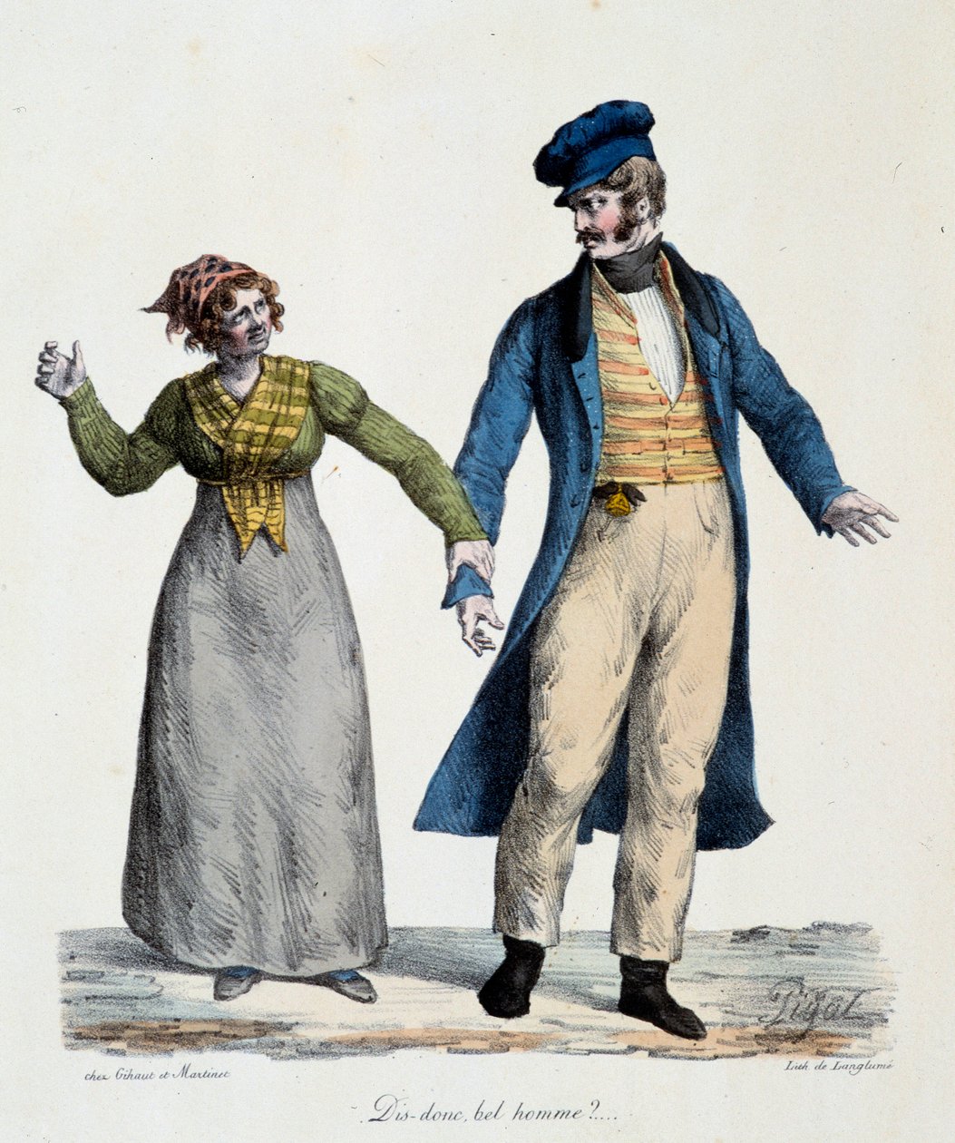 الدعارة: "" ديس لذلك الرجل الجميل "- المشاهد الشعبية لإدمى جان بيغال (1798-1872) ، الطباعة الحجرية 1824 - متحف دوبري ، نانت بواسطة إدمي جان (بعد) بيجال