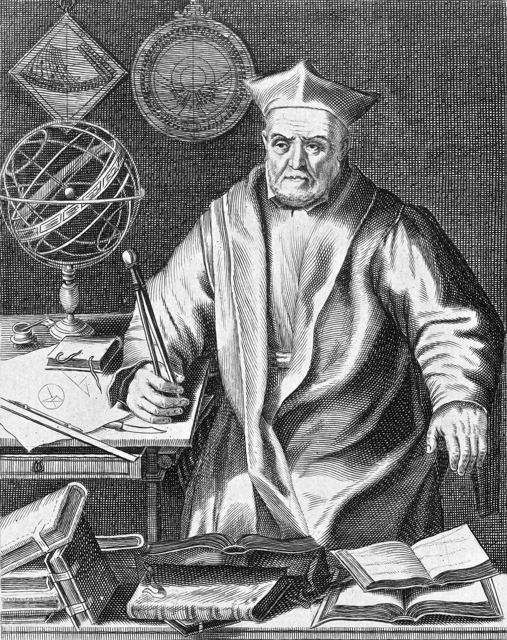 كريستوفر كلافيوس (1537-1612) عالم فلك ورياضيات بافاري ، نقش بواسطة Edme de Boulonois