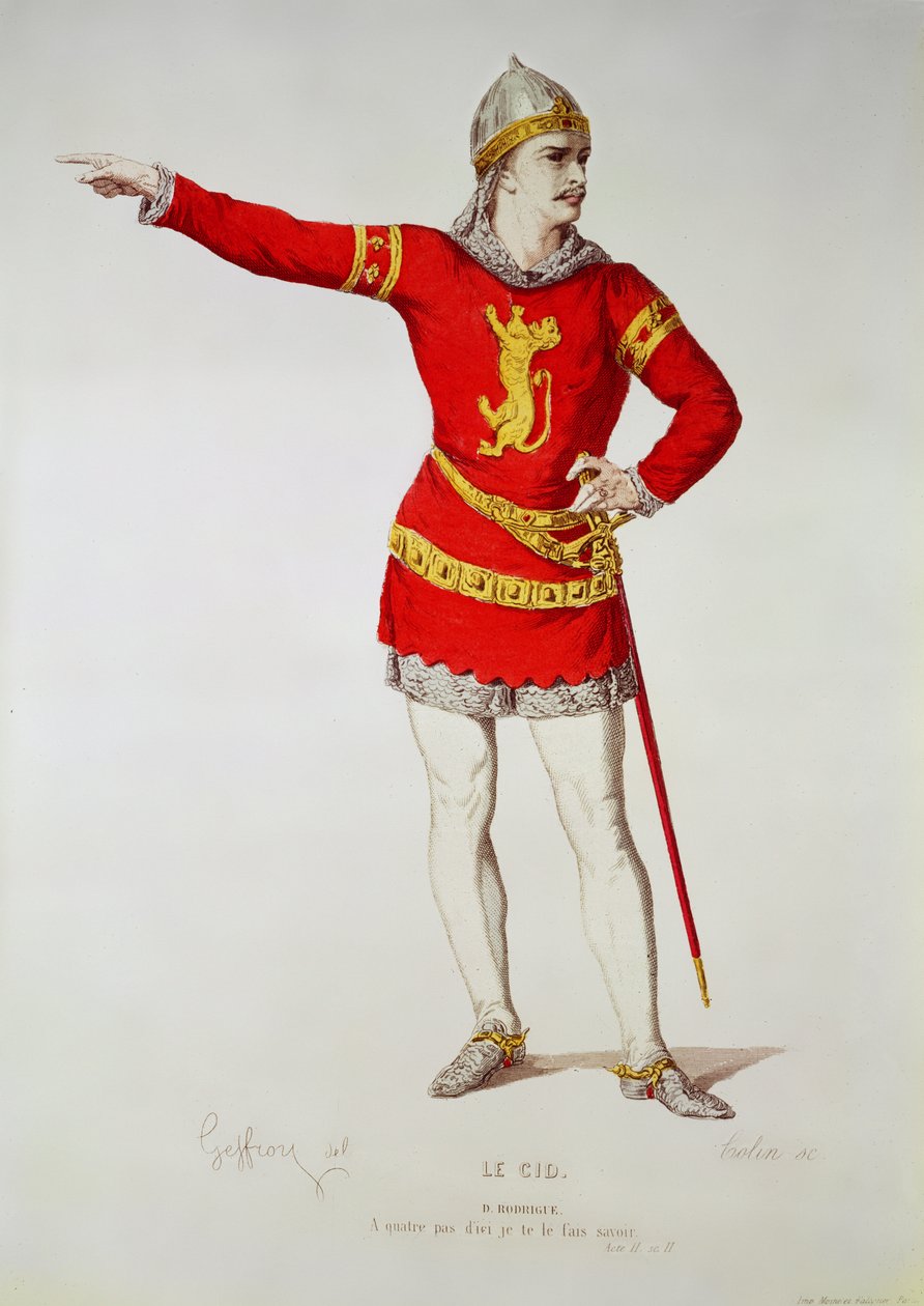 رودريغو ، من "لو سيد" في كورنيلي ، نقشها ألكسندر ماري كولين (1798-1875) بواسطة Edmond AF Geffroy