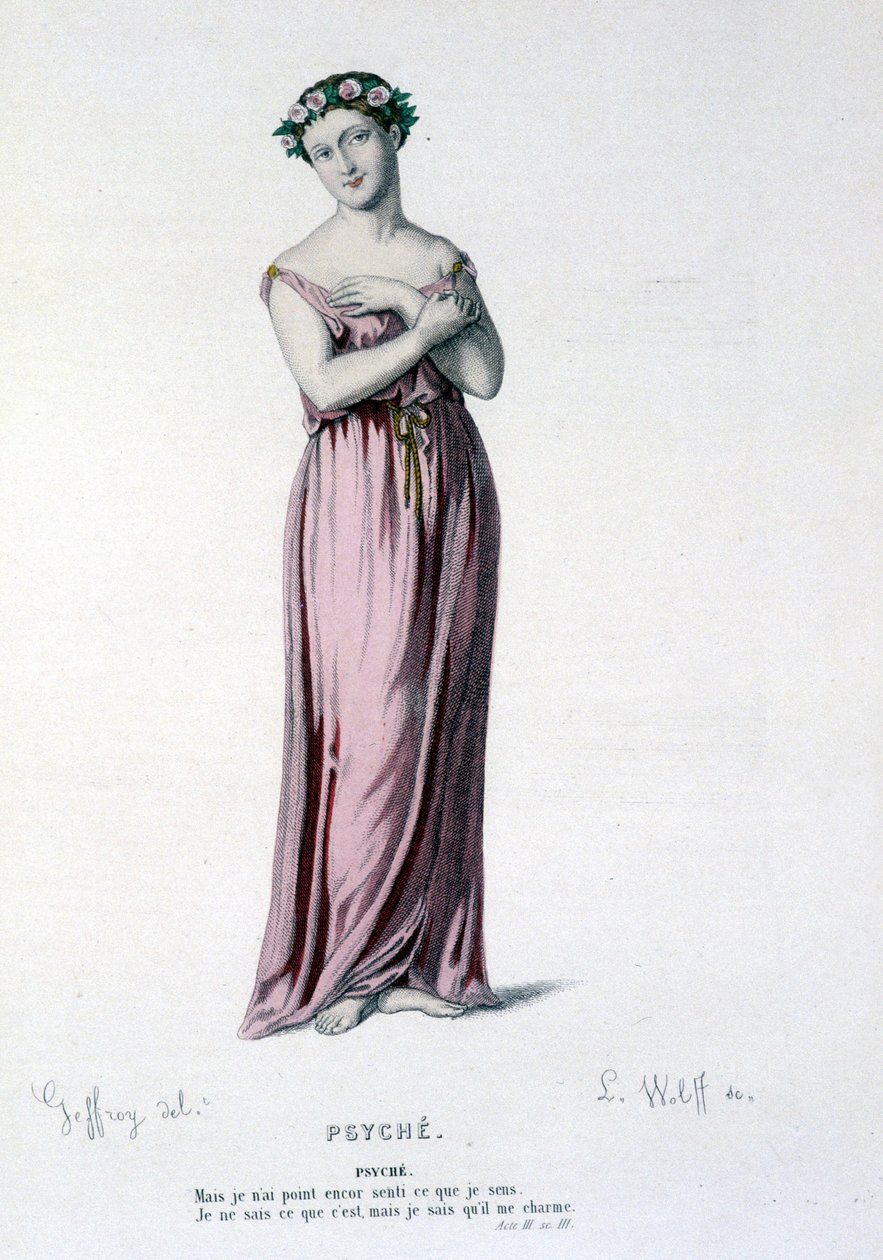 شخصية Psyche في الكوميديا التراجية والباليه Psyche ، Moliere et Corneille - Full Theatre: (مجموعة من مسرحيات Corneille) رسمها Geffroy ، نقش L. Wolff - ed. لابلاس ، سانشيز إت سي ، باريس 1884 بواسطة إدموند إيمي فلورنتين جيفروي