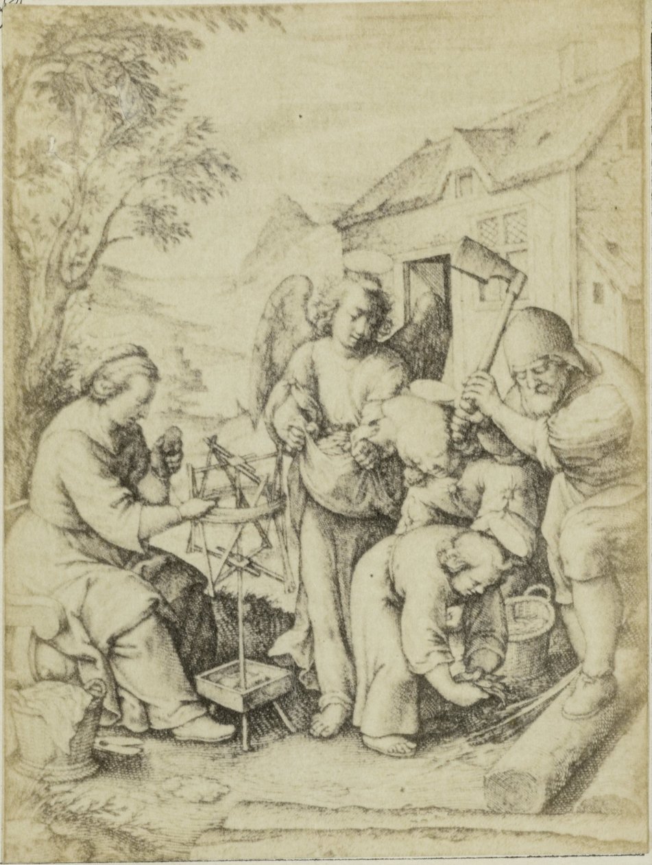 Fotoreproductie van de gravure باب الرقائق Hieronymus Wierix رقائق (العنوان على الكائن) بواسطة ادمون فيرلانتس