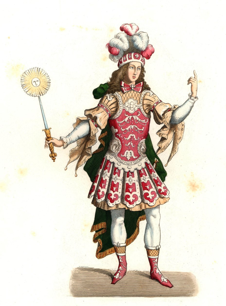 Louis XIV of France, the sun king (1638-1715), in dance costume بواسطة ادمون ليتشيفالييه شيفينارد