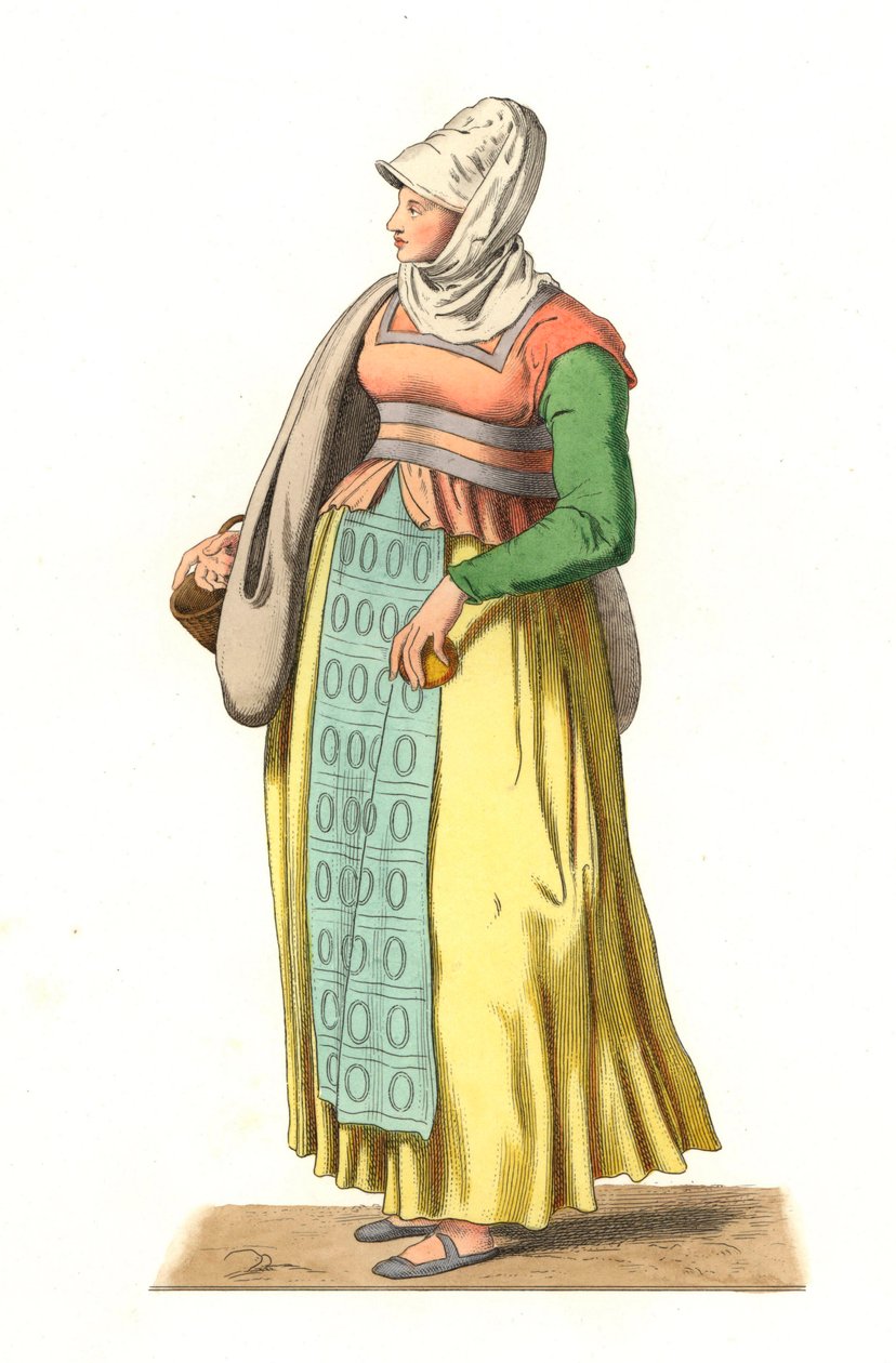 Portuguese peasant of the 16th century - Lithography based on an illustration by Edmond Lechevallier-Chevignard (1825-1902), from “” Costumes historiques des 16th بواسطة ادمون ليتشيفالييه شيفينارد