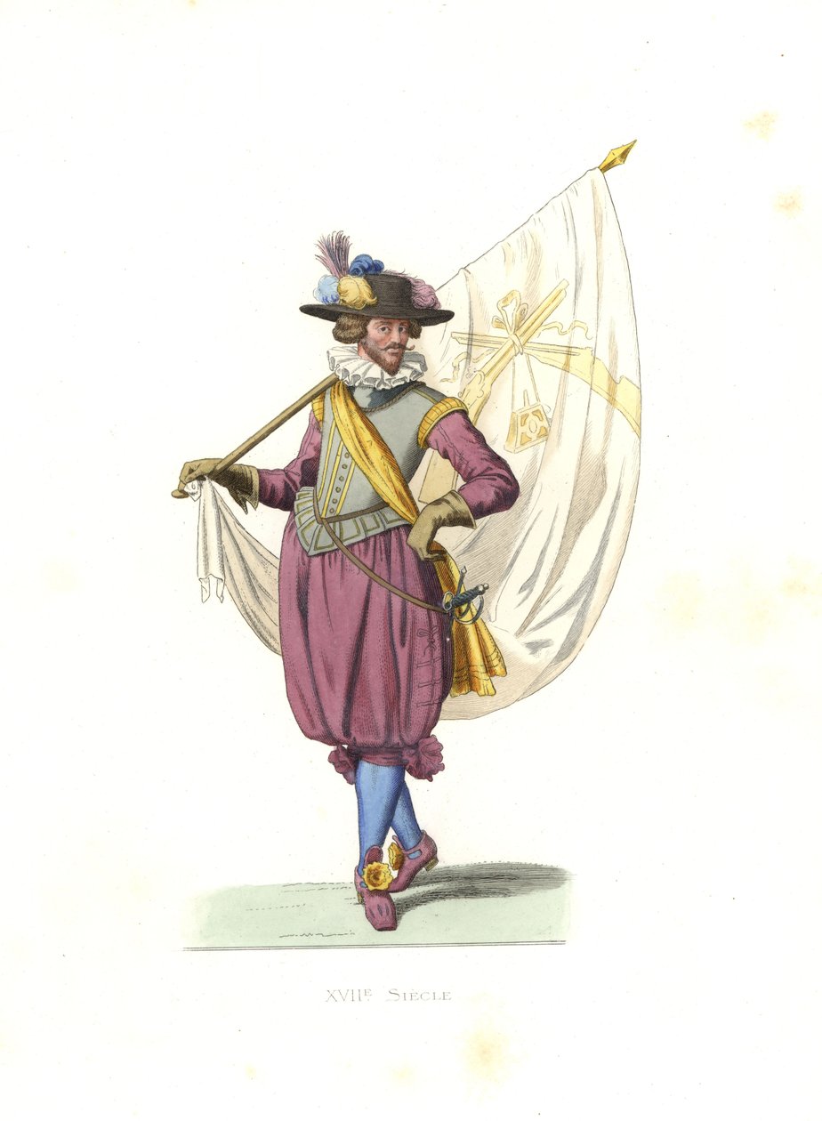 Standard bearer for a company of arquebusiers بواسطة ادمون ليتشيفالييه شيفينارد